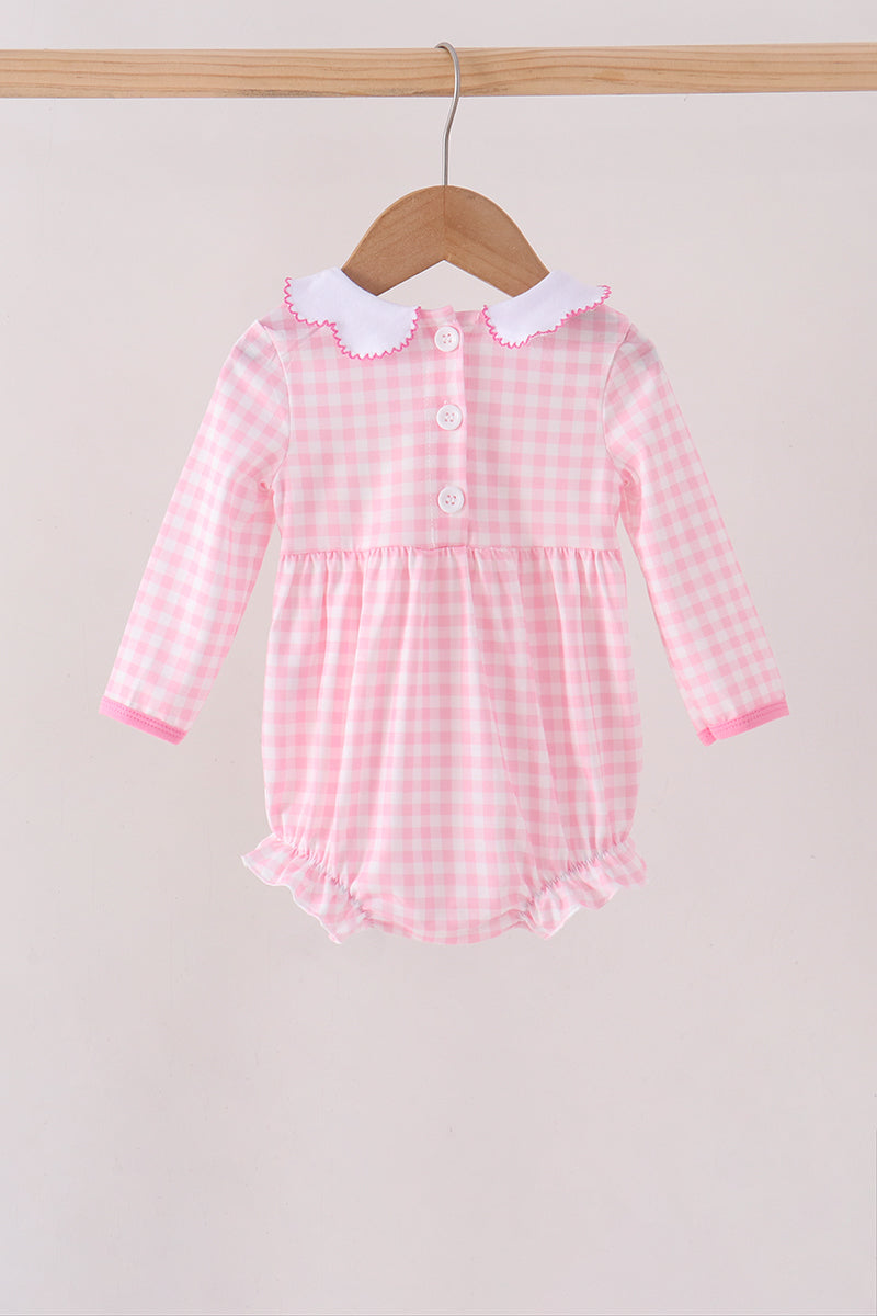Football Smocked Gingham Bubble