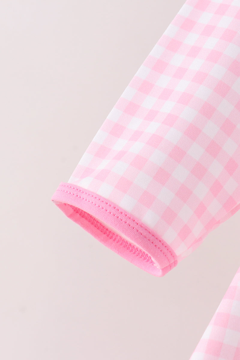 Football Smocked Gingham Dress