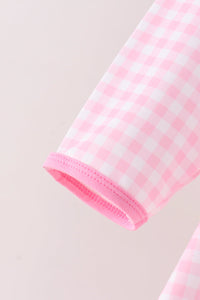 Football Smocked Gingham Dress