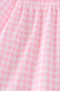 Football Smocked Gingham Dress