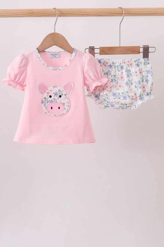 Piggy Applique Bloomer Set