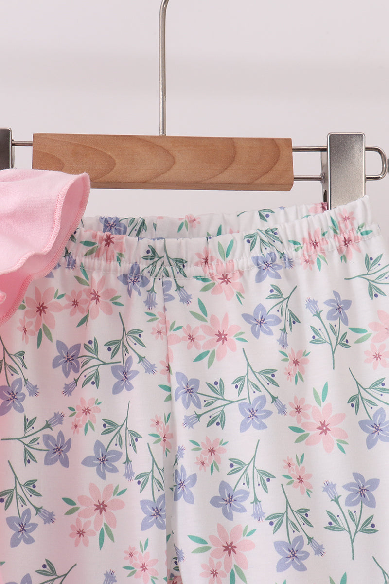 Piggy Applique Ruffle Pants Set