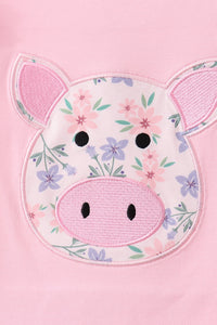 Piggy Applique Ruffle Skorts Set