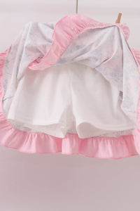 Piggy Applique Ruffle Skorts Set