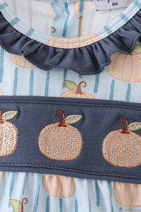 Pumpkin Embroidery Ruffle Bubble