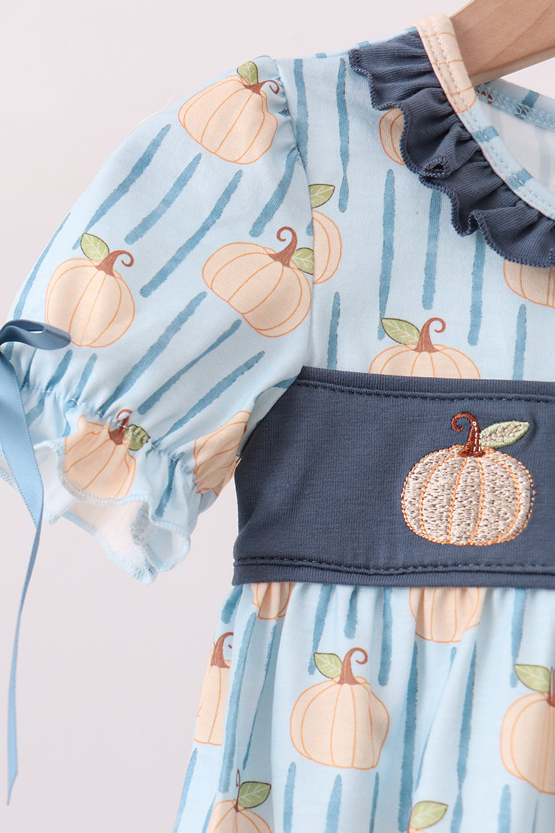 Pumpkin Embroidery Ruffle Bubble