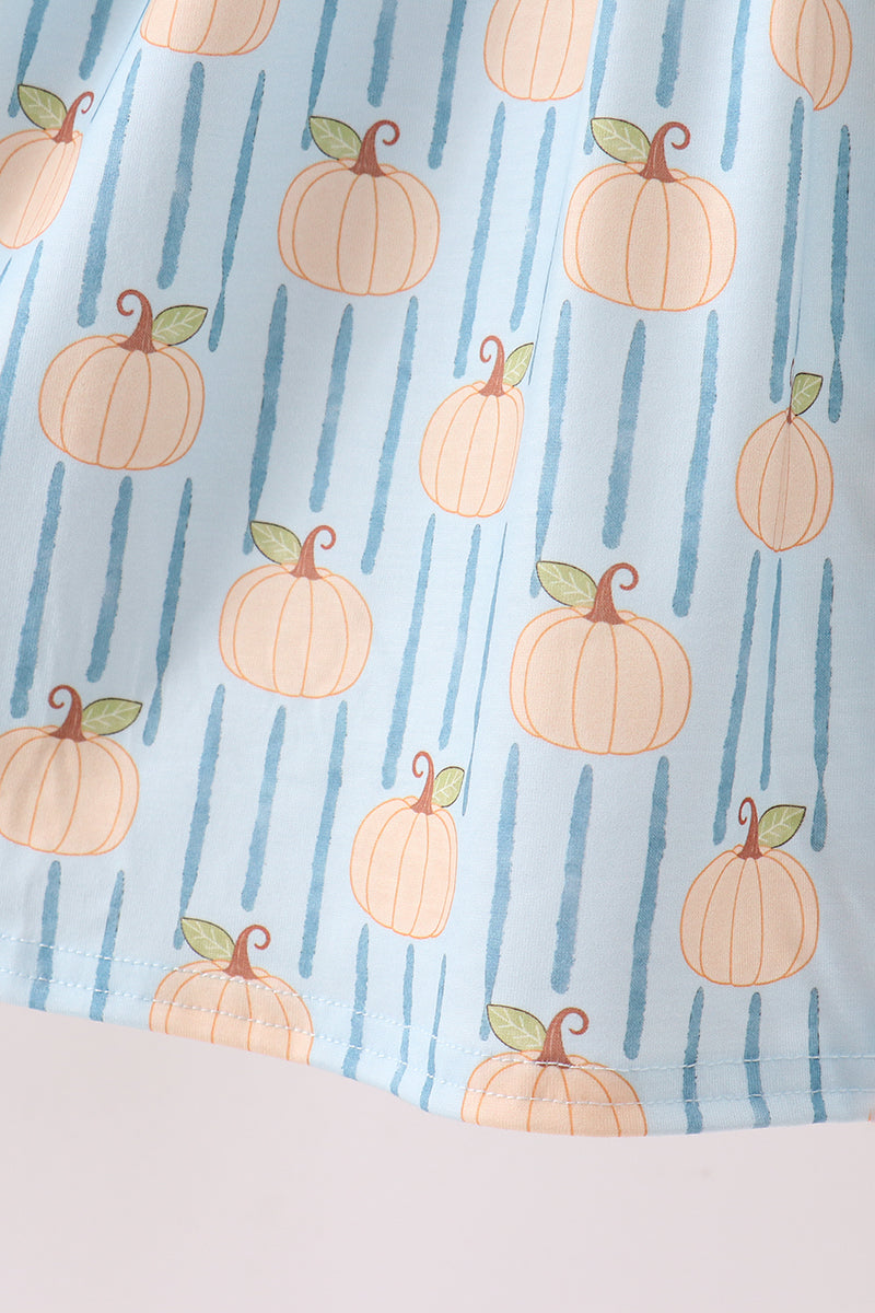 Pumpkin Embroidery Ruffle Dress