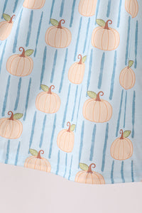 Pumpkin Embroidery Ruffle Dress