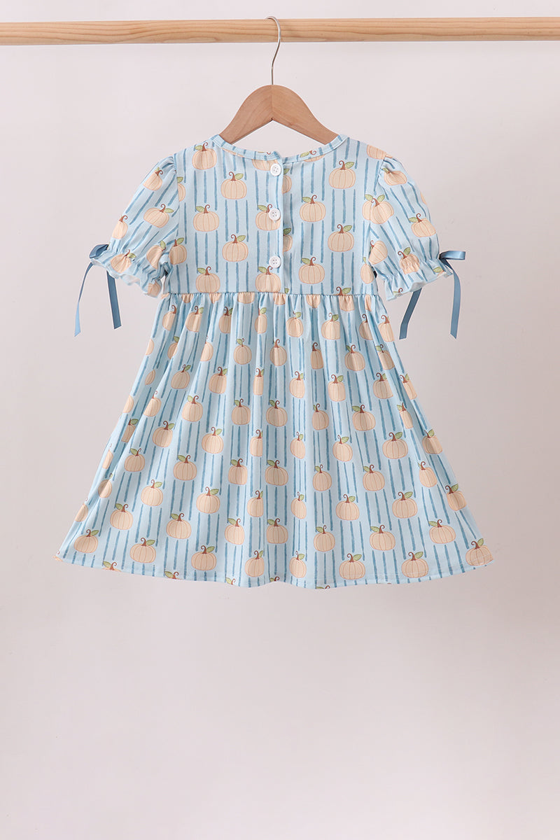 Pumpkin Embroidery Ruffle Dress