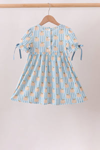 Pumpkin Embroidery Ruffle Dress