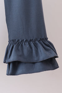 Pumpkin Embroidery Ruffle Pants Set