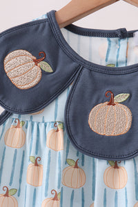 Pumpkin Embroidery Ruffle Pants Set