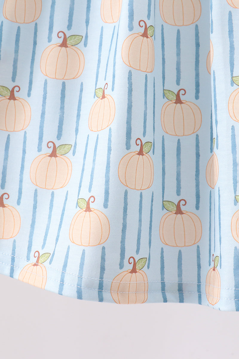 Pumpkin Embroidery Ruffle Pants Set
