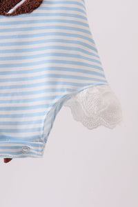 Football French Knot Stripe Lace Bubble