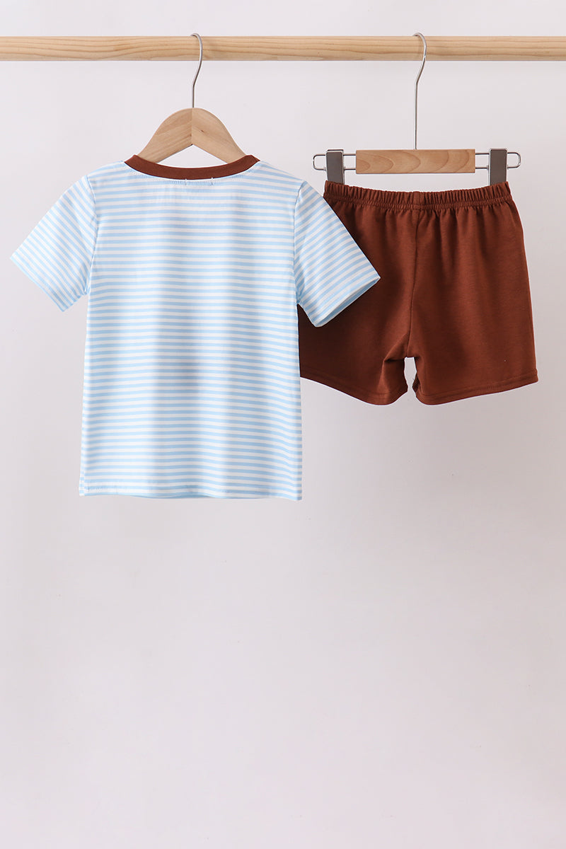 Football French Knot Shorts Set