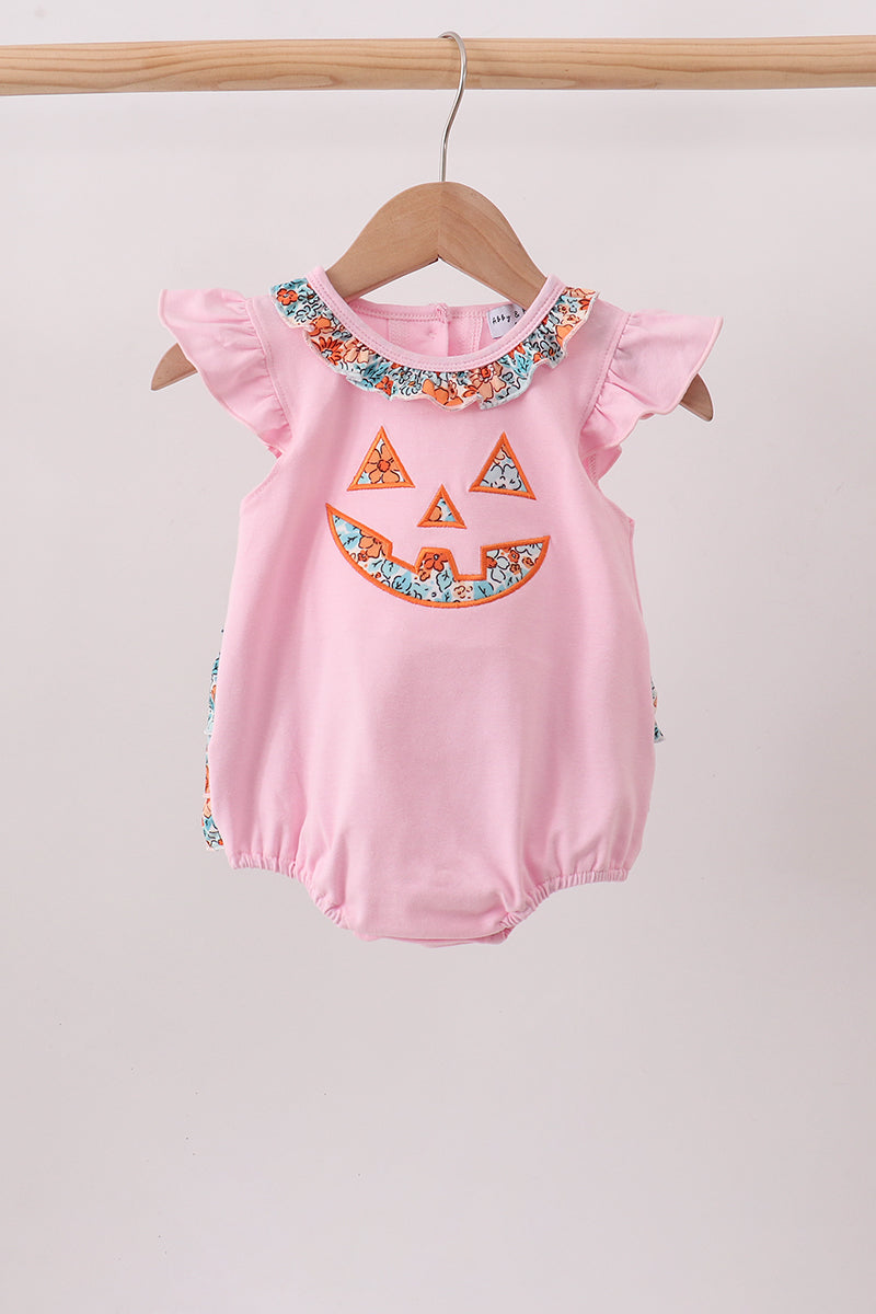 Jack-O-Lantern Applique Ruffle Bubble