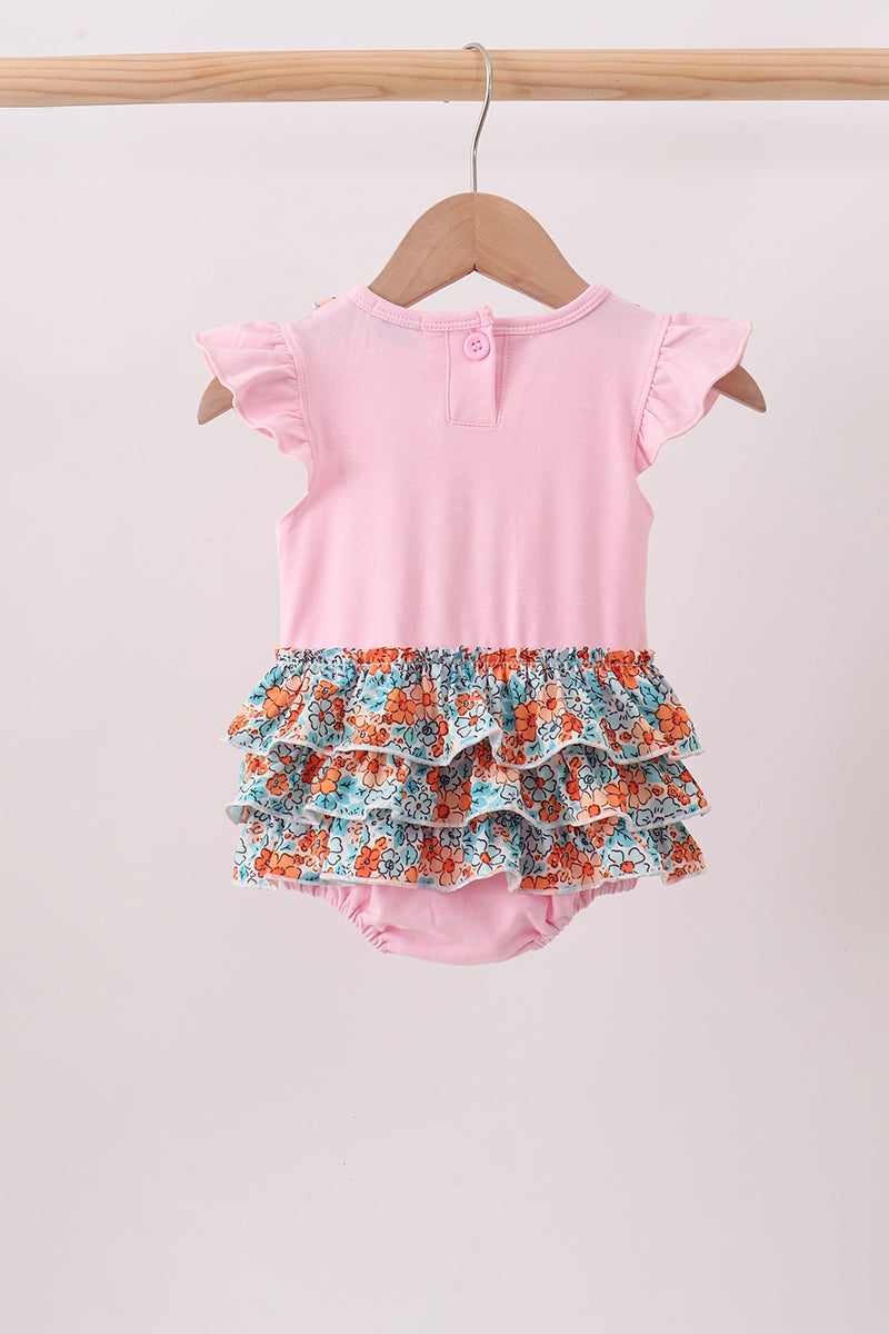 Jack-O-Lantern Applique Ruffle Bubble
