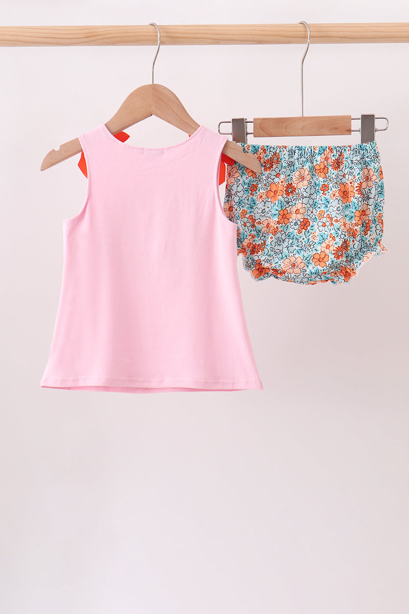 Jack-O-Lantern Applique Bloomer Set