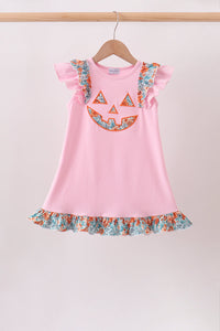 Jack-O-Lantern Applique Ruffle Dress