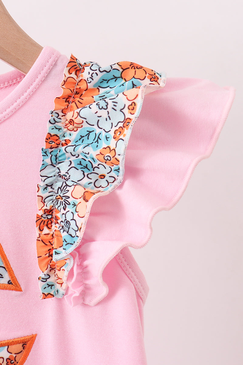 Jack-O-Lantern Applique Ruffle Dress
