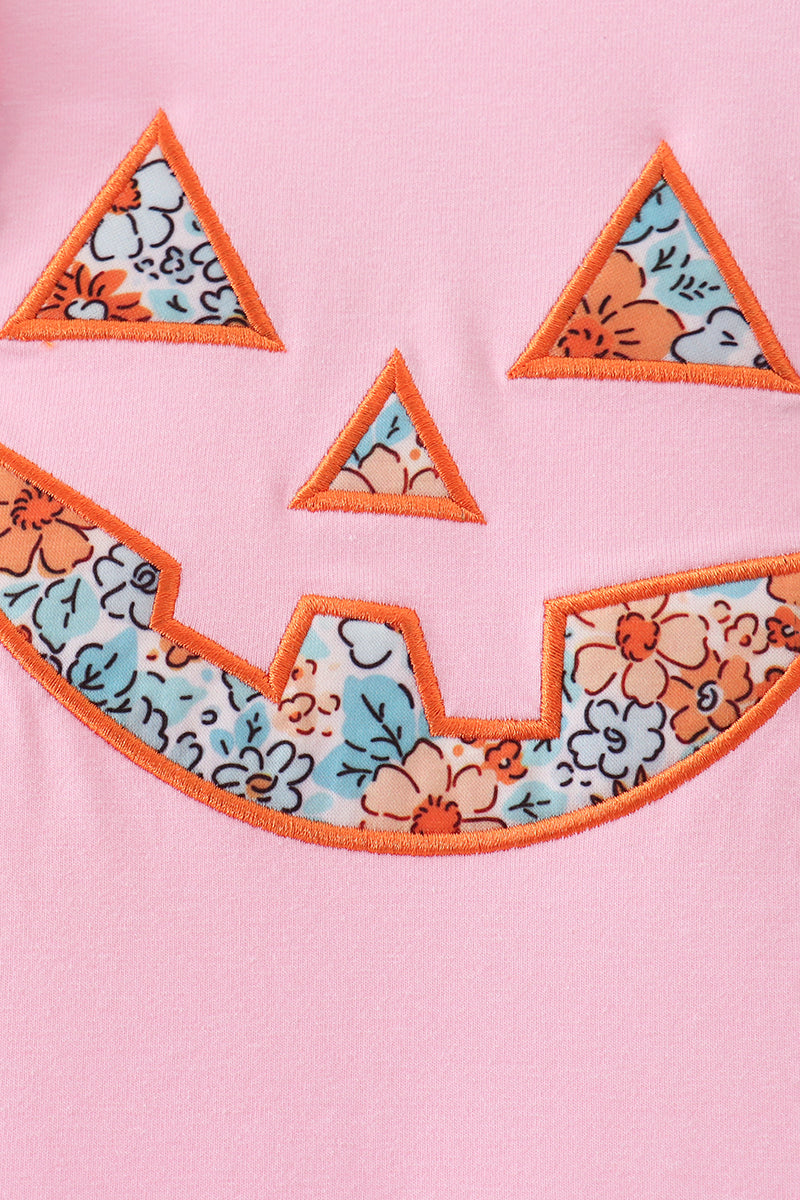Jack-O-Lantern Applique Ruffle Dress