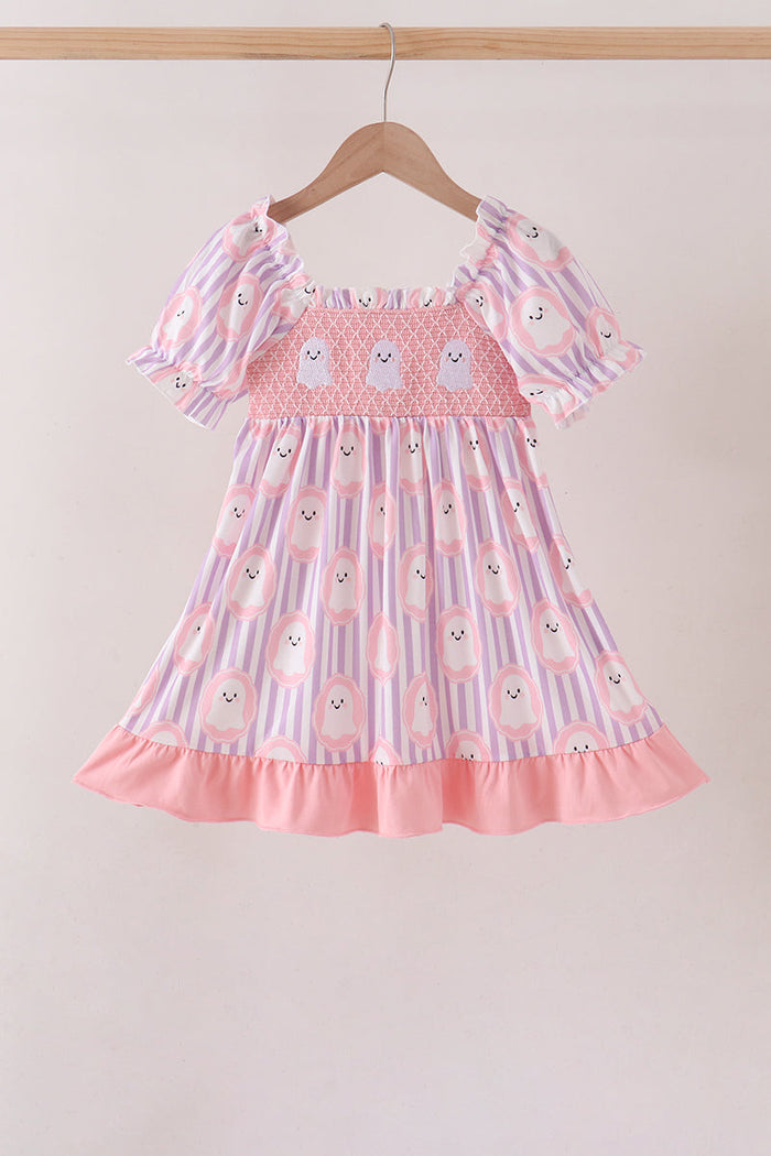 Ghost Smocked Ruffle Dress
