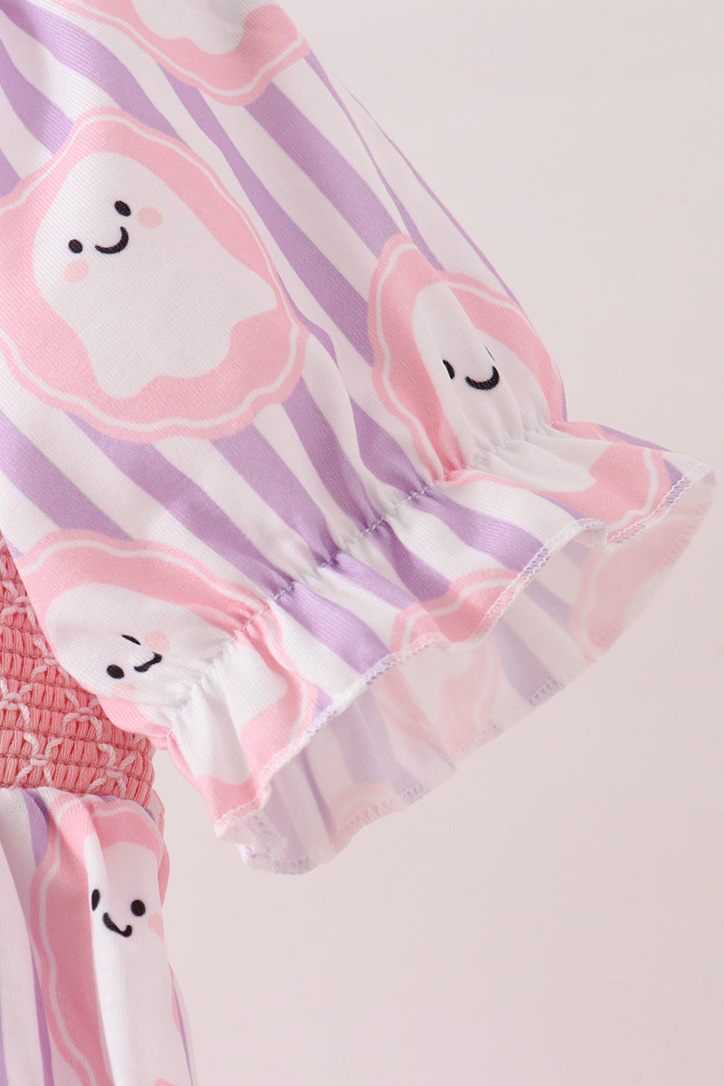 Ghost Smocked Ruffle Dress