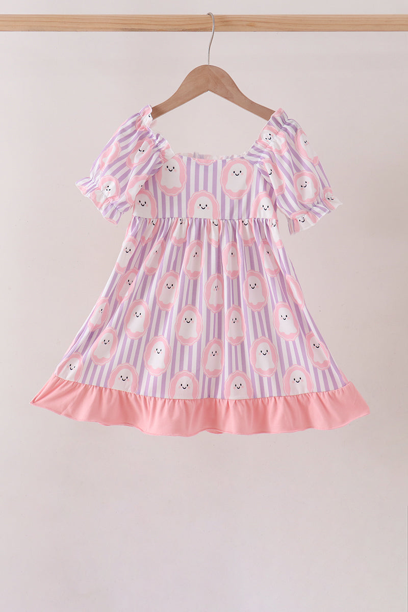 Ghost Smocked Ruffle Dress
