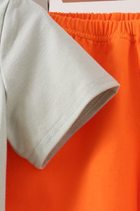 Pumpkin Smocked Shorts Set