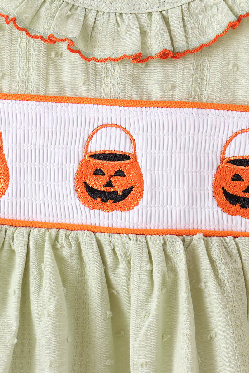 Pumpkin Smocked Ruffle Shorts Set