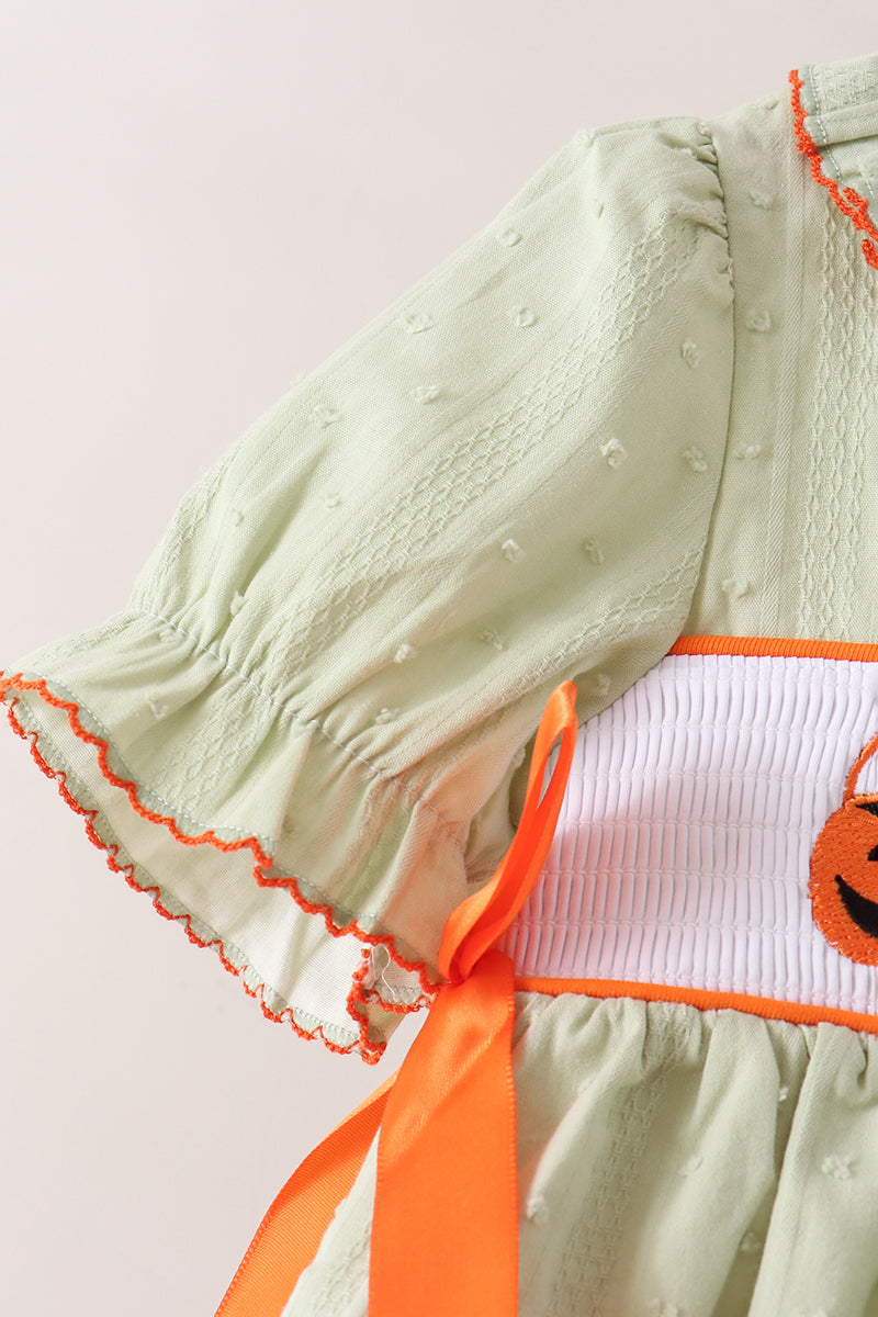 Pumpkin Smocked Ruffle Shorts Set