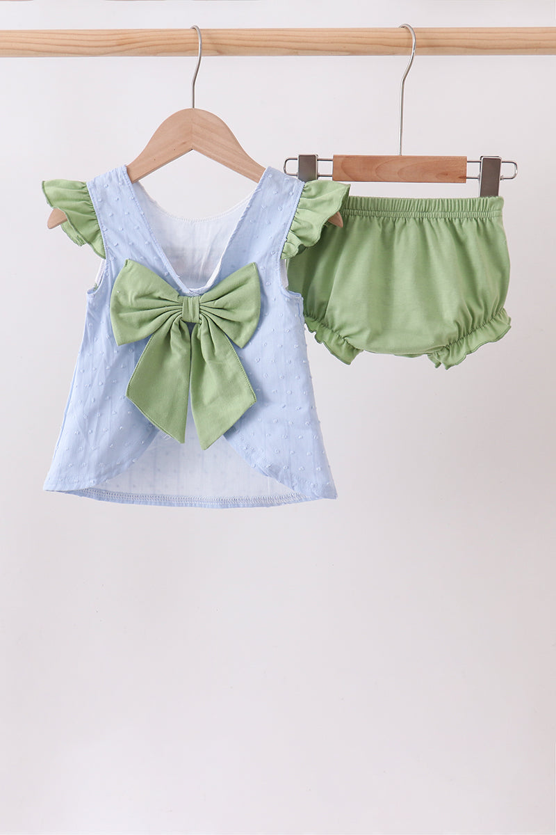 Pumpkin Embroidery jacquard Ruffle Bloomer Set