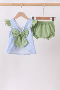 Pumpkin Embroidery jacquard Ruffle Bloomer Set