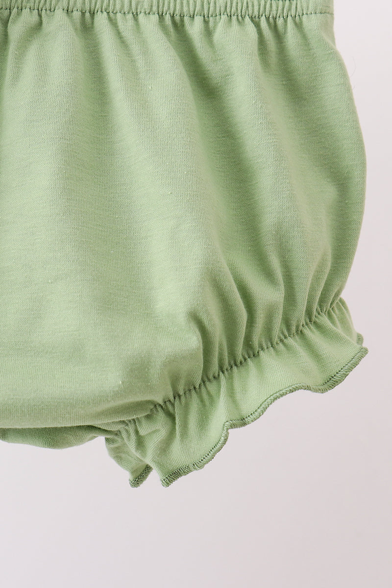 Pumpkin Embroidery jacquard Ruffle Bloomer Set