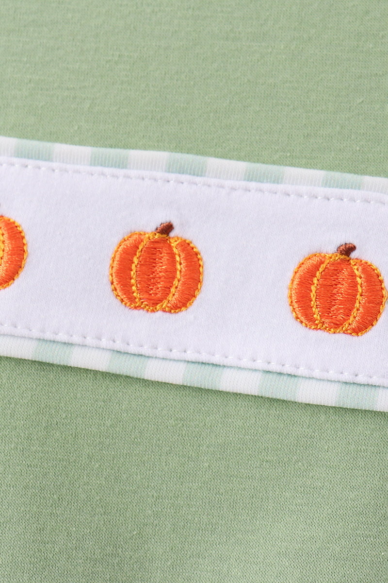 Pumpkin Embroidery Shorts Set