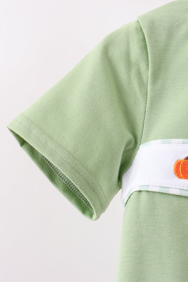 Pumpkin Embroidery Shorts Set