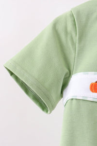 Pumpkin Embroidery Shorts Set