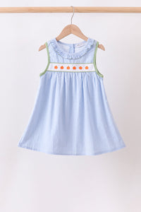 Pumpkin Embroidery jacquard Ruffle Dress