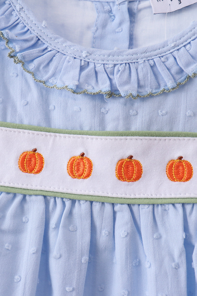 Pumpkin Embroidery jacquard Ruffle Dress