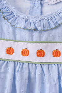 Pumpkin Embroidery jacquard Ruffle Dress