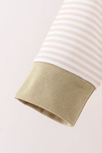 Pumpkin Embroidery Stripe Top