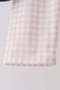 Duck Embroidery Gingham Pants Set