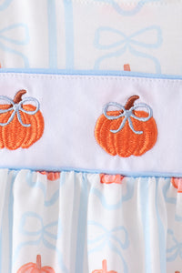 Pumpkin Embroidery Ruffle Bloomer Set