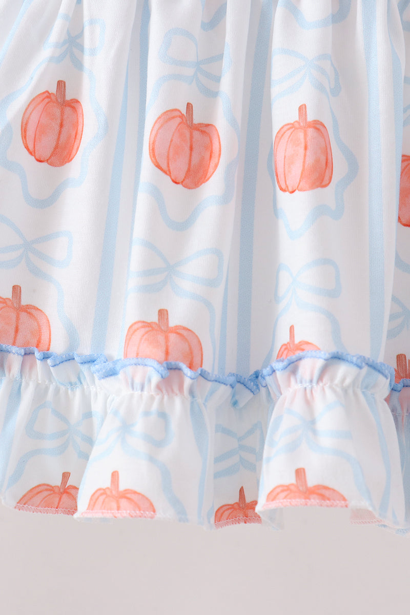 Pumpkin Embroidery Ruffle Bloomer Set