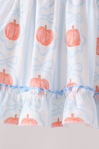 Pumpkin Embroidery Ruffle Bloomer Set