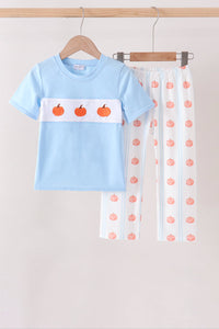 Pumpkin Embroidery Pants Set