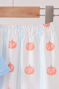 Pumpkin Embroidery Pants Set