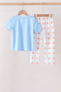 Pumpkin Embroidery Pants Set