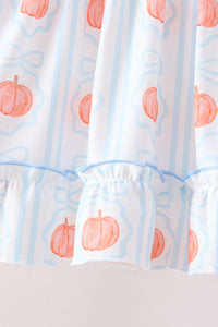 Pumpkin Embroidery Ruffle Pants Set