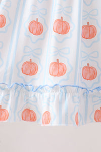 Pumpkin Embroidery Ruffle Dress